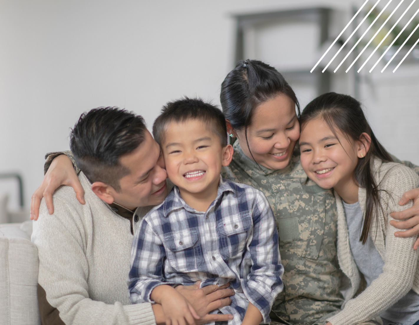 Happy family with a VA home loan