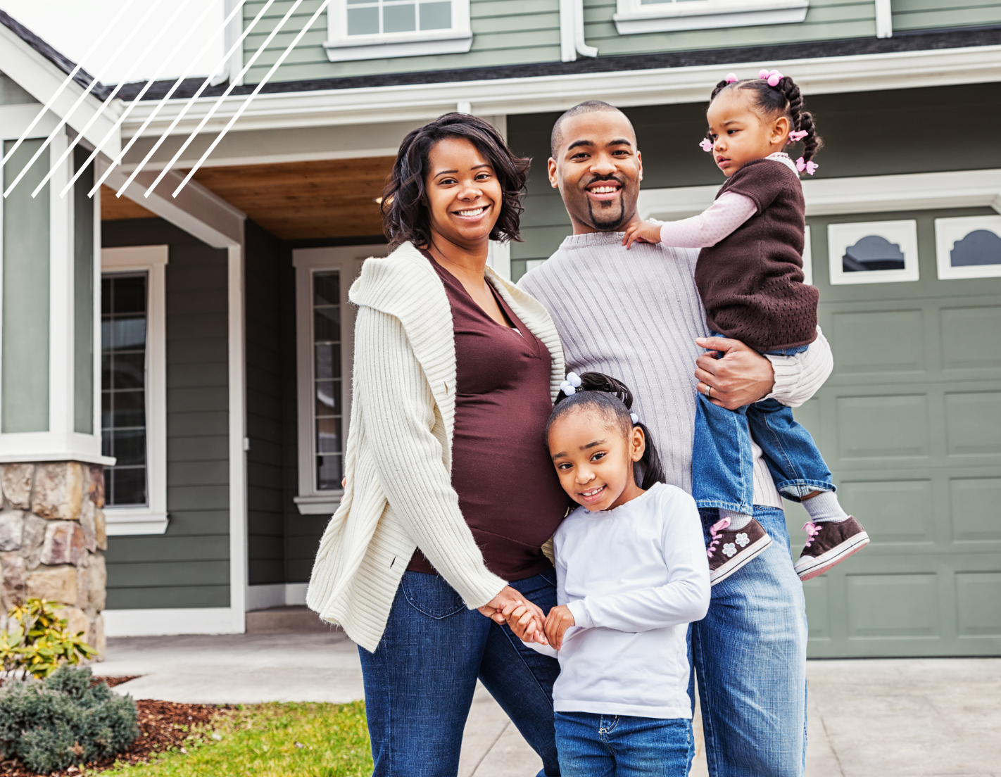 Happy family with a conventional home loan