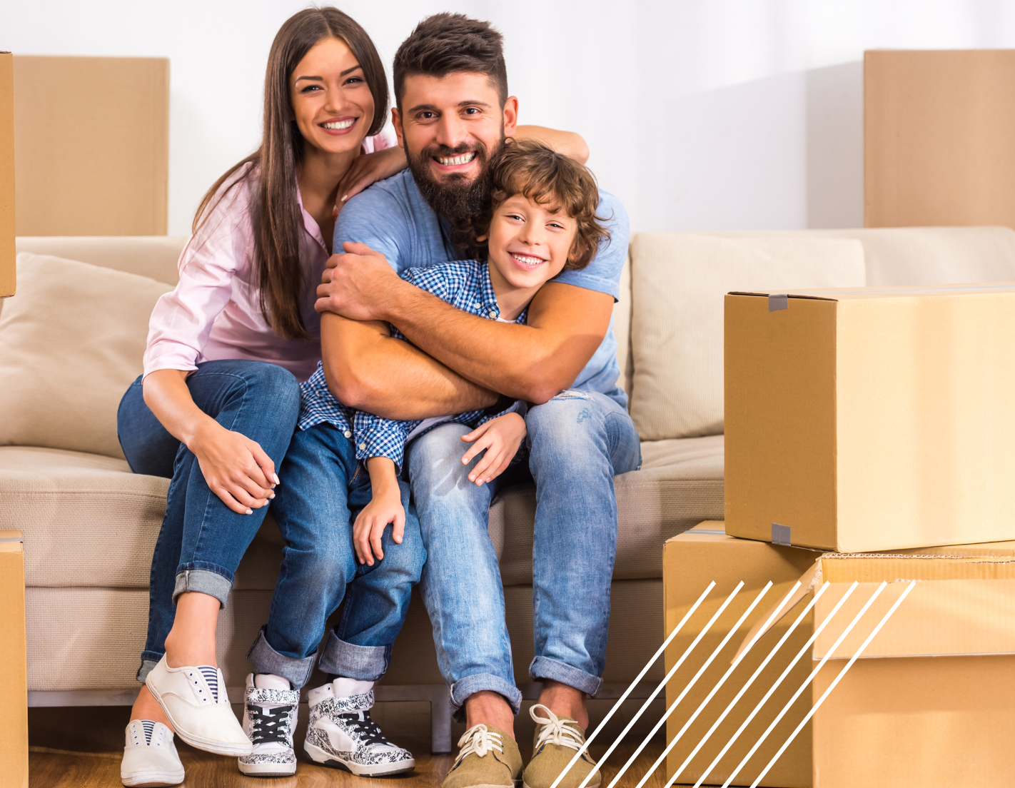 Happy family with an FHA home loan